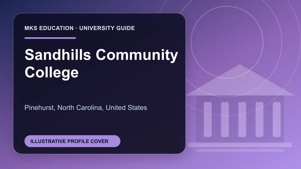 Illustrative MKS Education profile cover for Sandhills Community College in the USA