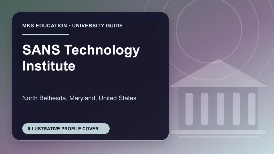 Illustrative MKS Education profile cover for SANS Technology Institute in the USA