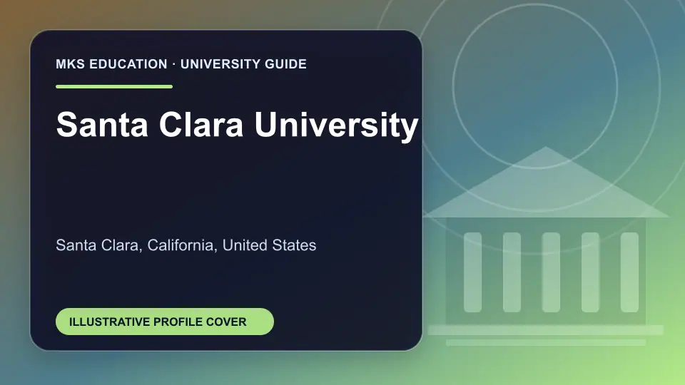 Illustrative MKS Education profile cover for Santa Clara University in the USA