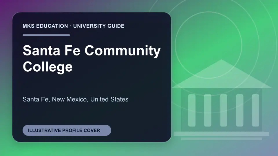 Illustrative MKS Education profile cover for Santa Fe Community College in the USA