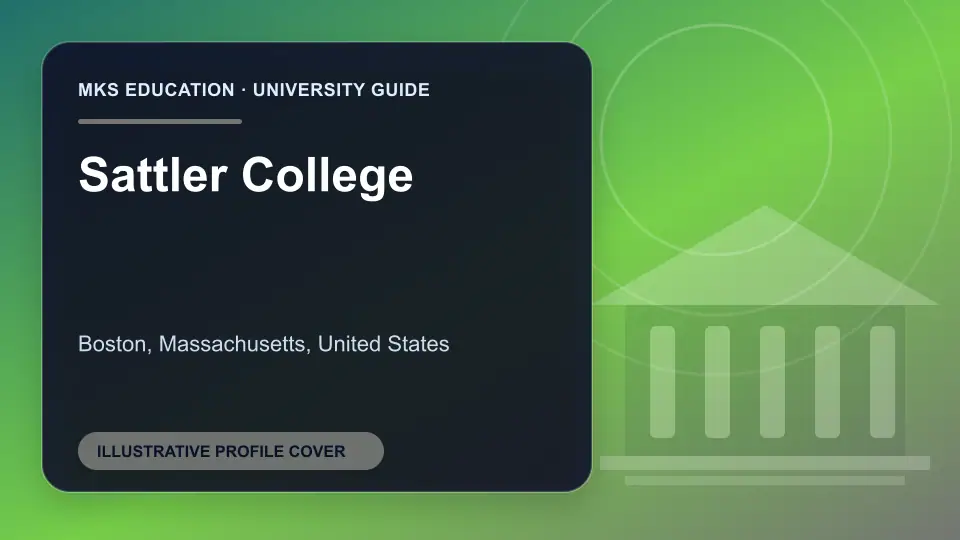 Illustrative MKS Education profile cover for Sattler College in the USA