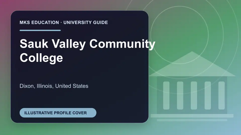 Illustrative MKS Education profile cover for Sauk Valley Community College in the USA