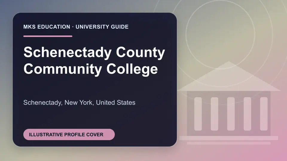 Illustrative MKS Education profile cover for Schenectady County Community College in the USA
