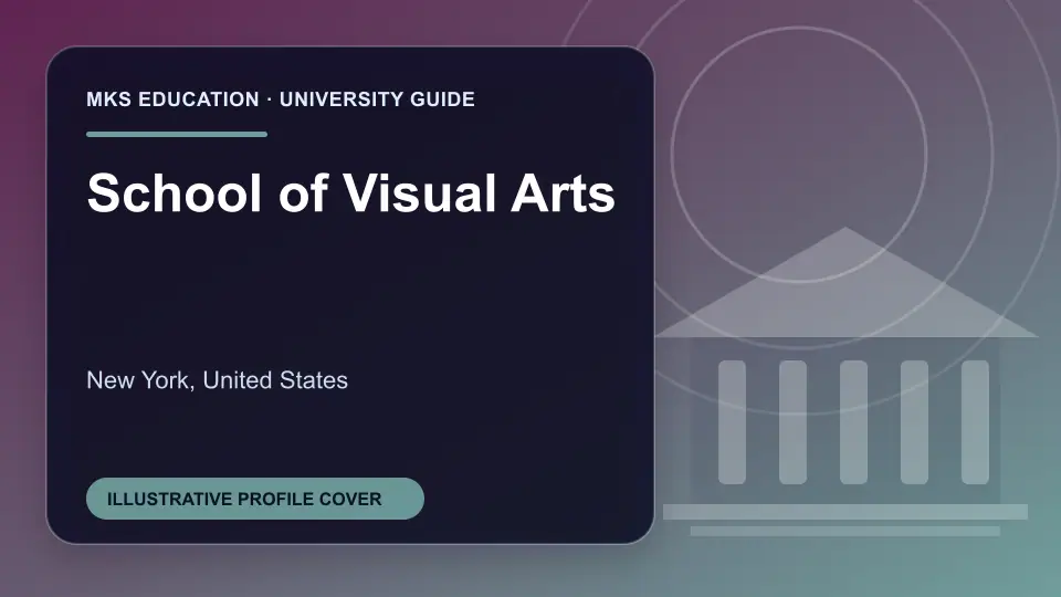 Illustrative MKS Education profile cover for School of Visual Arts in the USA