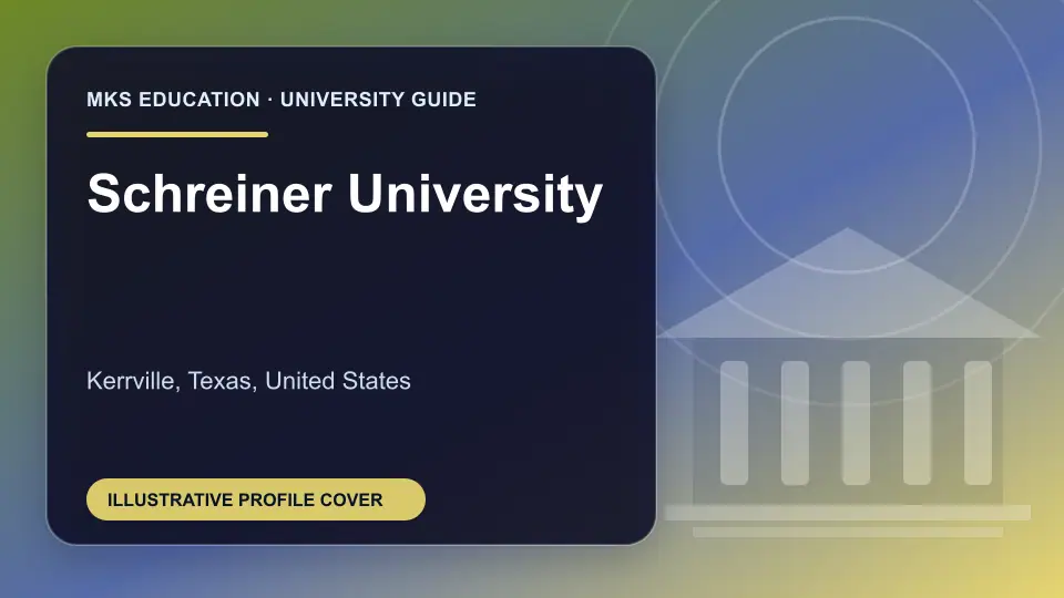 Illustrative MKS Education profile cover for Schreiner University in the USA