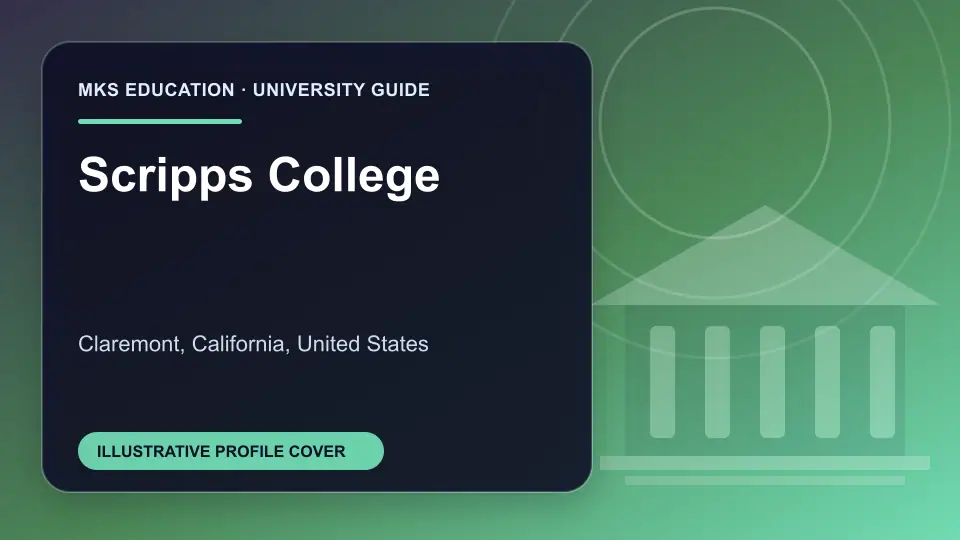 Illustrative MKS Education profile cover for Scripps College in the USA