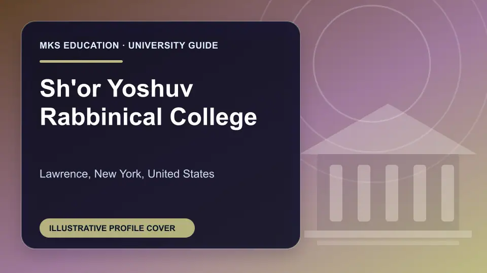 Illustrative MKS Education profile cover for Sh'or Yoshuv Rabbinical College in the USA