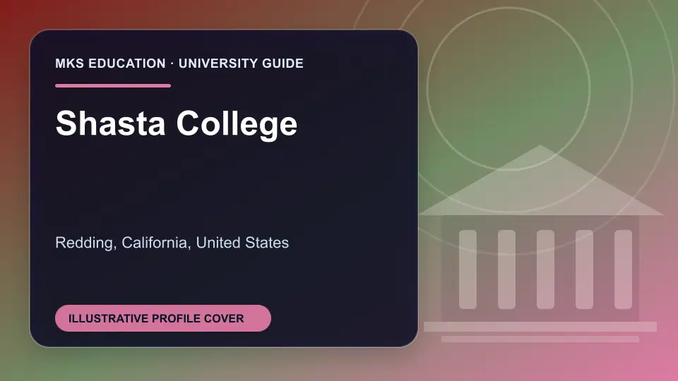 Illustrative MKS Education profile cover for Shasta College in the USA