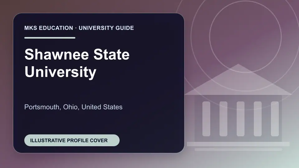Illustrative MKS Education profile cover for Shawnee State University in the USA