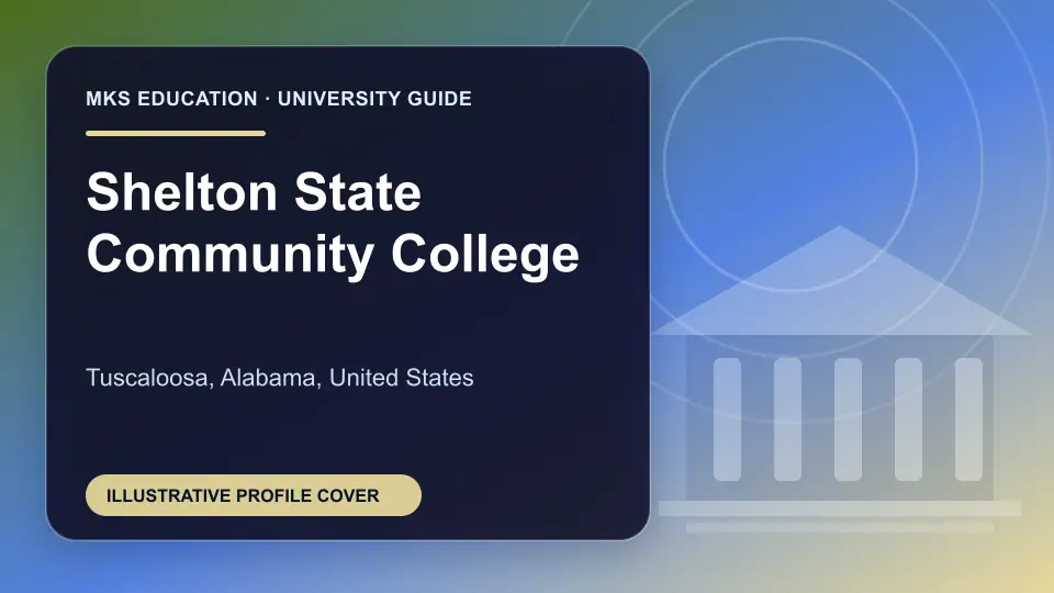 Illustrative MKS Education profile cover for Shelton State Community College in the USA