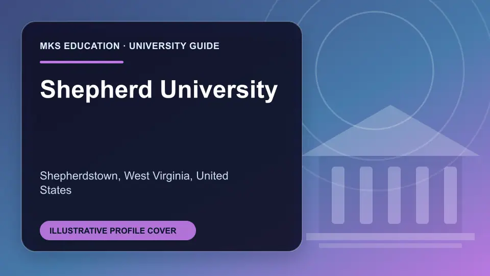 Illustrative MKS Education profile cover for Shepherd University in the USA