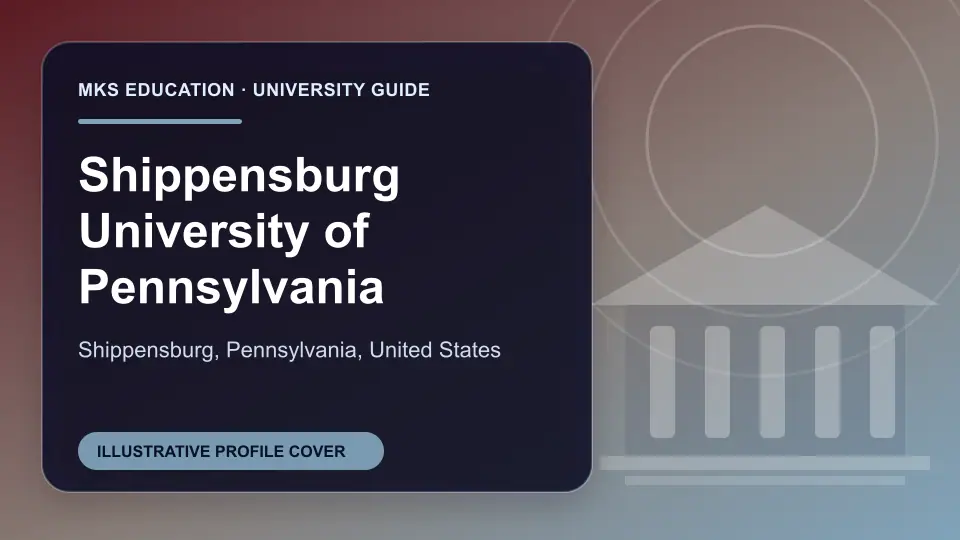 Illustrative MKS Education profile cover for Shippensburg University of Pennsylvania in the USA