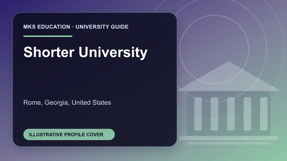 Illustrative MKS Education profile cover for Shorter University in the USA