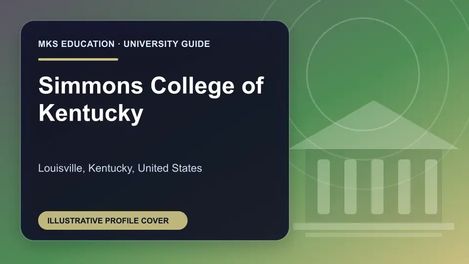 Illustrative MKS Education profile cover for Simmons College of Kentucky in the USA