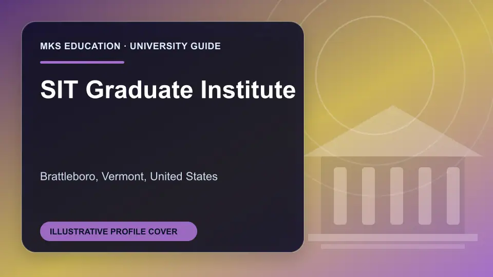 Illustrative MKS Education profile cover for SIT Graduate Institute in the USA