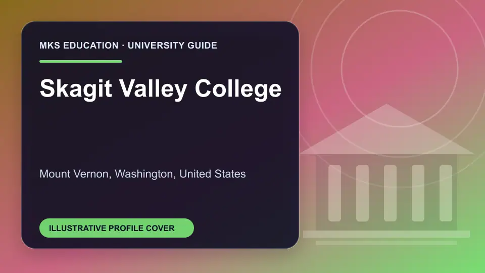 Illustrative MKS Education profile cover for Skagit Valley College in the USA