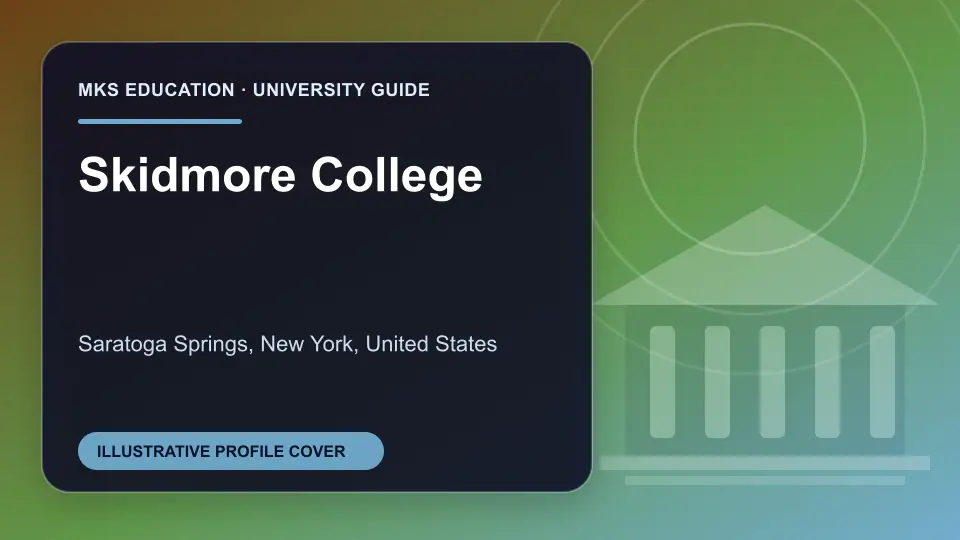 Illustrative MKS Education profile cover for Skidmore College in the USA