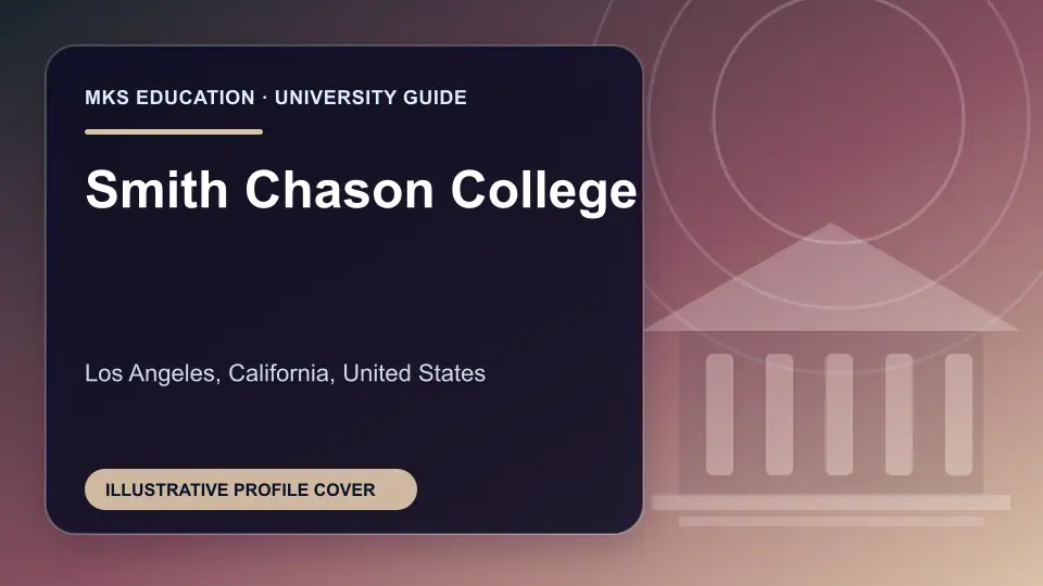 Illustrative MKS Education profile cover for Smith Chason College in the USA