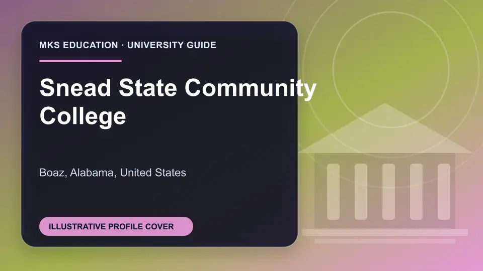 Illustrative MKS Education profile cover for Snead State Community College in the USA