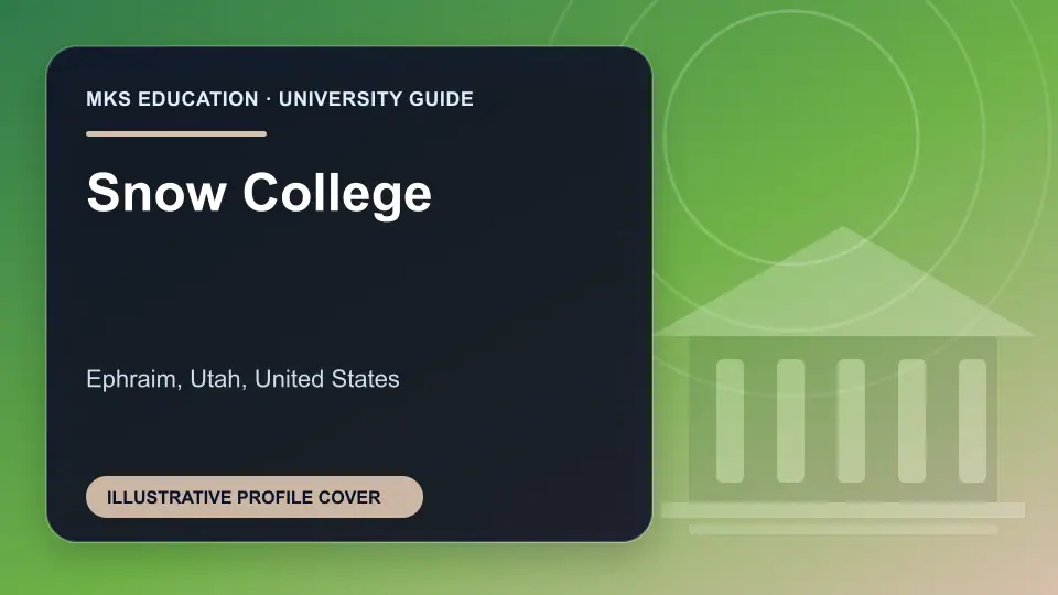 Illustrative MKS Education profile cover for Snow College in the USA