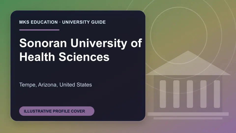 Illustrative MKS Education profile cover for Sonoran University of Health Sciences in the USA