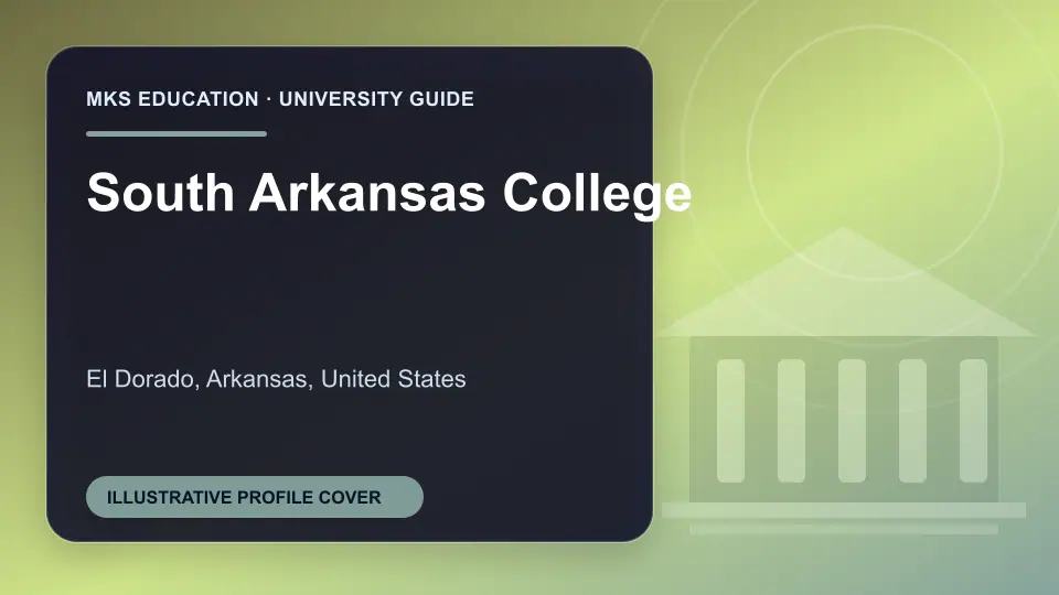 Illustrative MKS Education profile cover for South Arkansas College in the USA