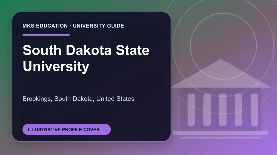 Illustrative MKS Education profile cover for South Dakota State University in the USA