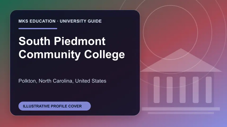 Illustrative MKS Education profile cover for South Piedmont Community College in the USA