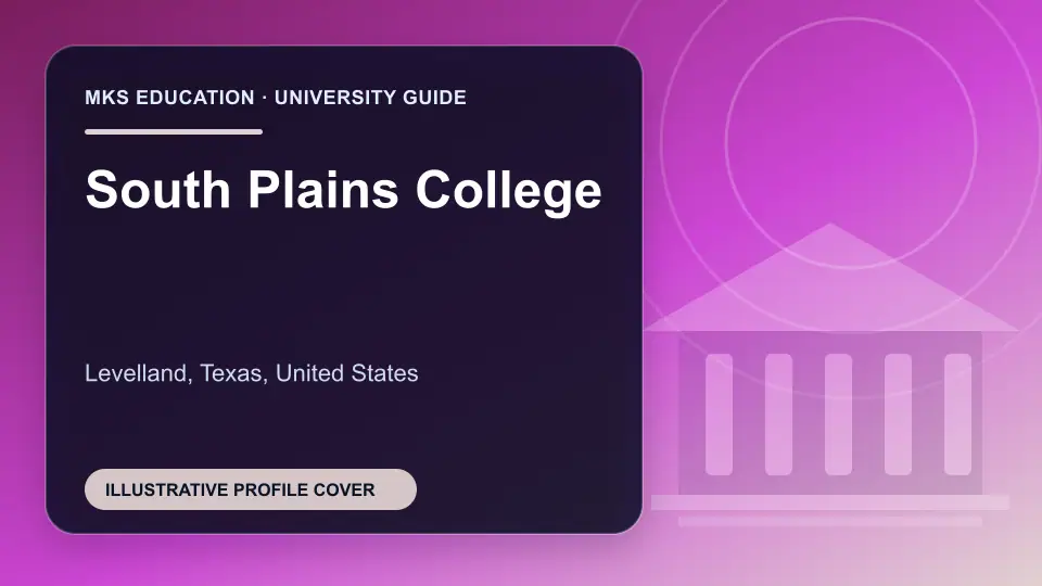Illustrative MKS Education profile cover for South Plains College in the USA