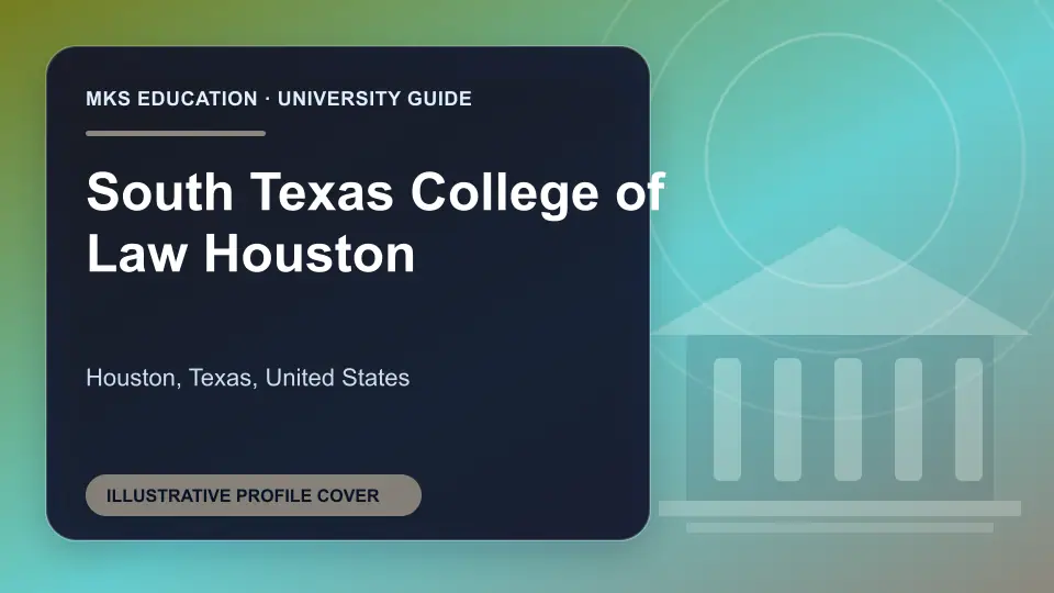 Illustrative MKS Education profile cover for South Texas College of Law Houston in the USA
