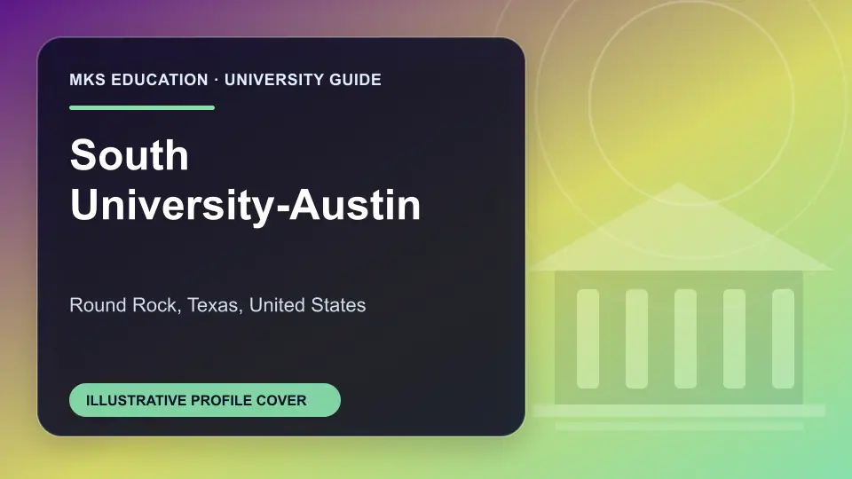 Illustrative MKS Education profile cover for South University-Austin in the USA