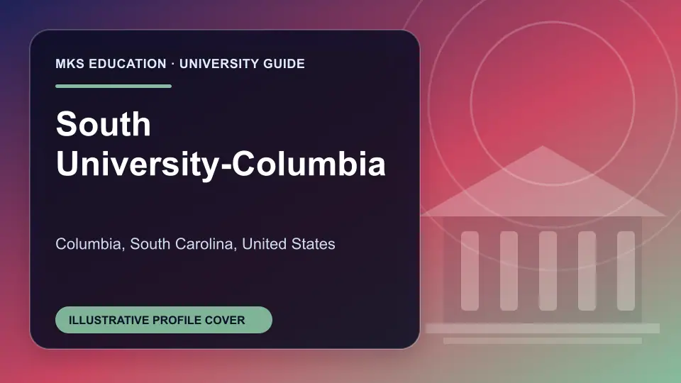 Illustrative MKS Education profile cover for South University-Columbia in the USA