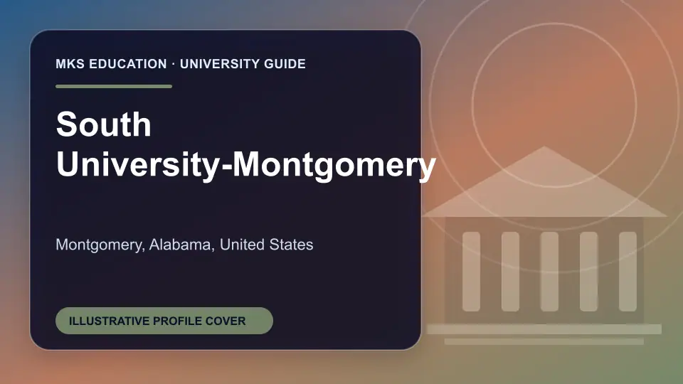 Illustrative MKS Education profile cover for South University-Montgomery in the USA