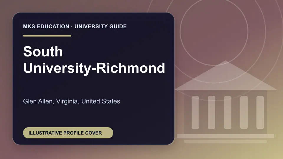 Illustrative MKS Education profile cover for South University-Richmond in the USA