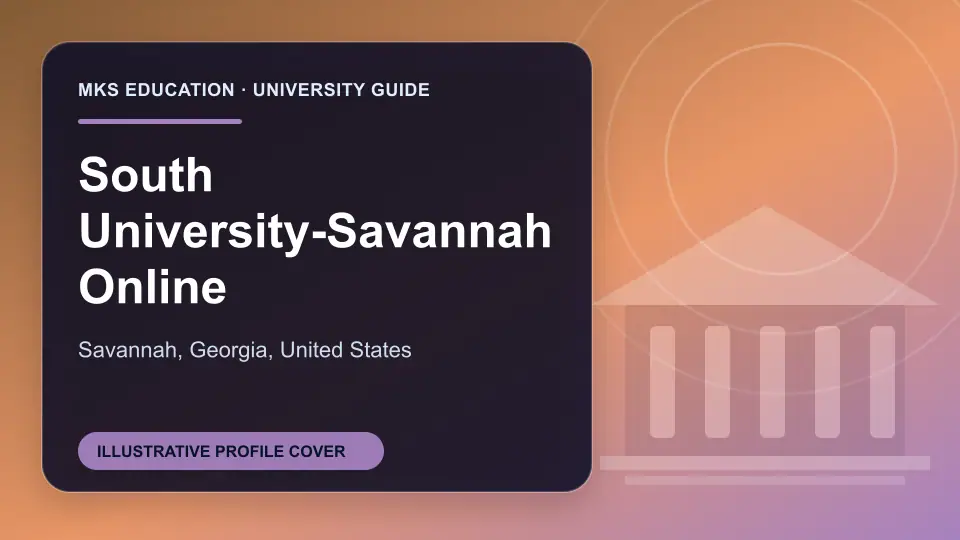 Illustrative MKS Education profile cover for South University-Savannah Online in the USA