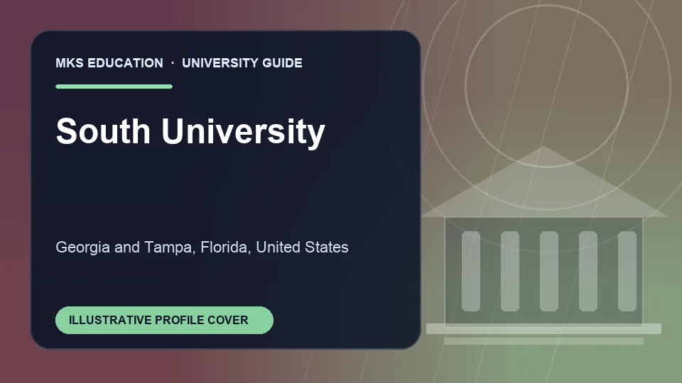 Illustrative MKS Education profile cover for South University in United States