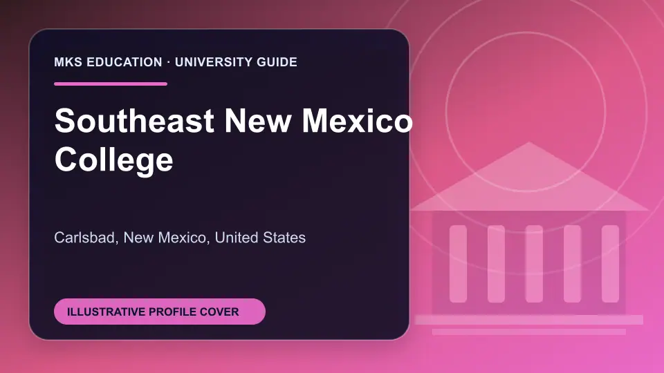 Illustrative MKS Education profile cover for Southeast New Mexico College in the USA