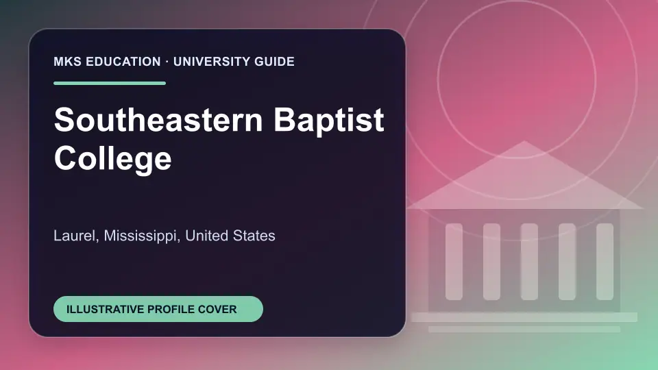 Illustrative MKS Education profile cover for Southeastern Baptist College in the USA