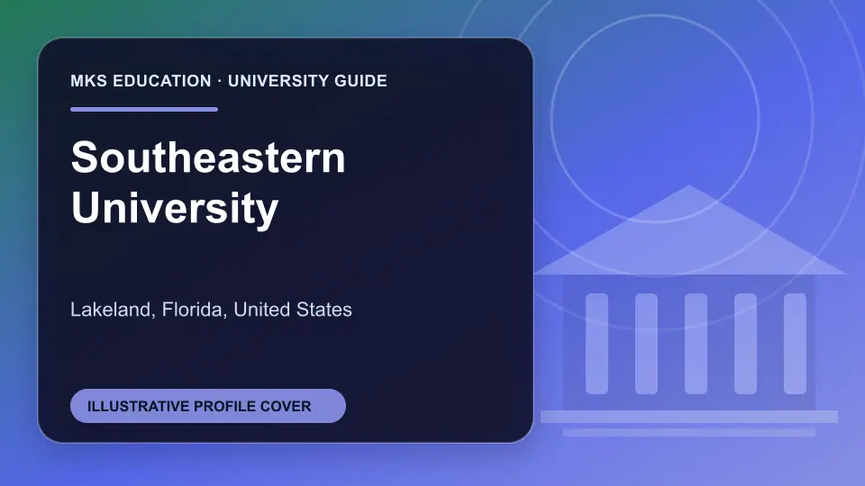 Illustrative MKS Education profile cover for Southeastern University in the USA