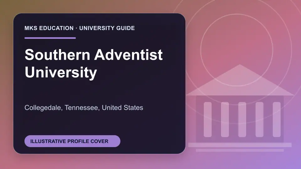 Illustrative MKS Education profile cover for Southern Adventist University in the USA