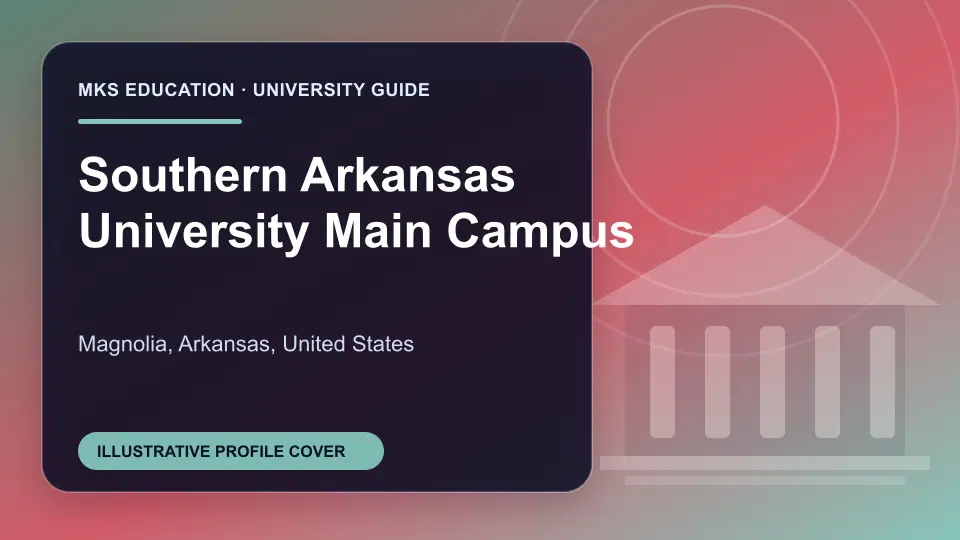 Illustrative MKS Education profile cover for Southern Arkansas University Main Campus in the USA