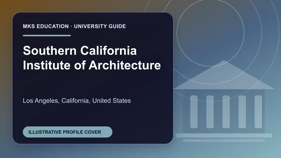 Illustrative MKS Education profile cover for Southern California Institute of Architecture in the USA