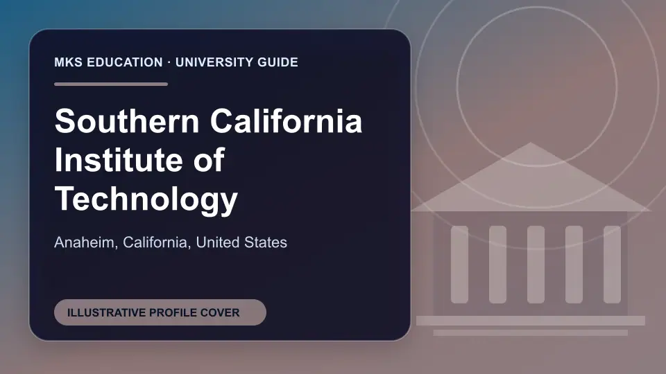 Illustrative MKS Education profile cover for Southern California Institute of Technology in the USA