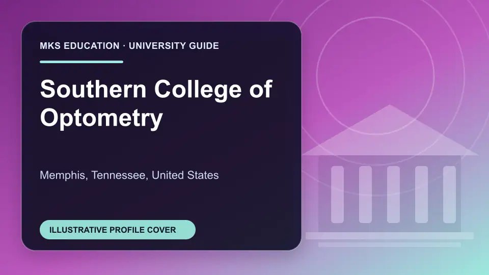 Illustrative MKS Education profile cover for Southern College of Optometry in the USA