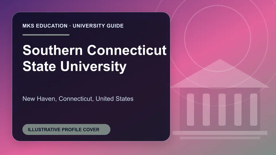 Illustrative MKS Education profile cover for Southern Connecticut State University in the USA
