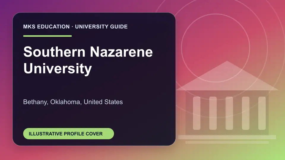 Illustrative MKS Education profile cover for Southern Nazarene University in the USA
