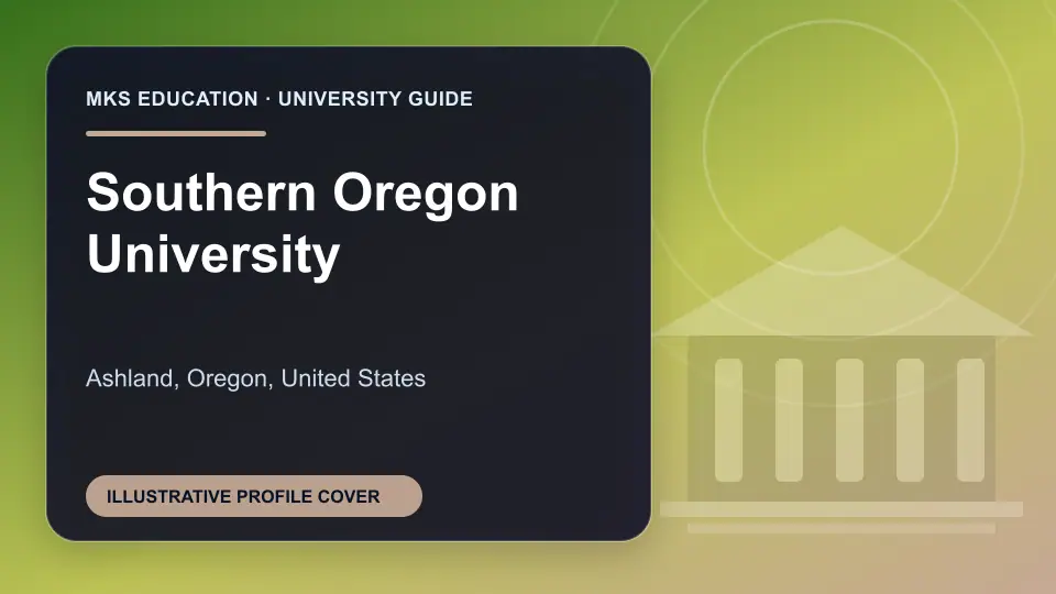 Illustrative MKS Education profile cover for Southern Oregon University in the USA