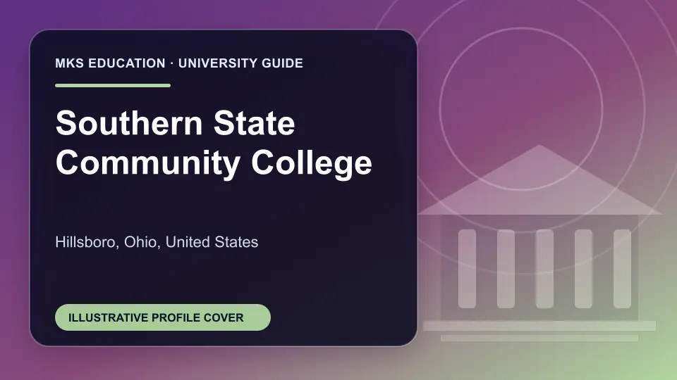 Illustrative MKS Education profile cover for Southern State Community College in the USA