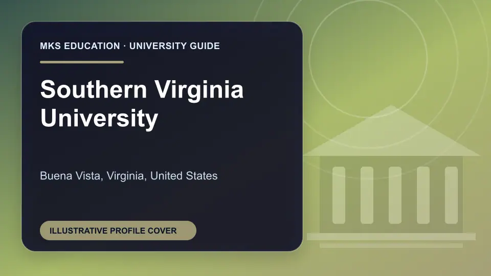 Illustrative MKS Education profile cover for Southern Virginia University in the USA