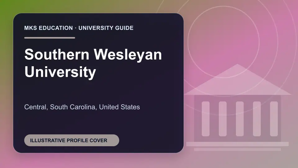 Illustrative MKS Education profile cover for Southern Wesleyan University in the USA